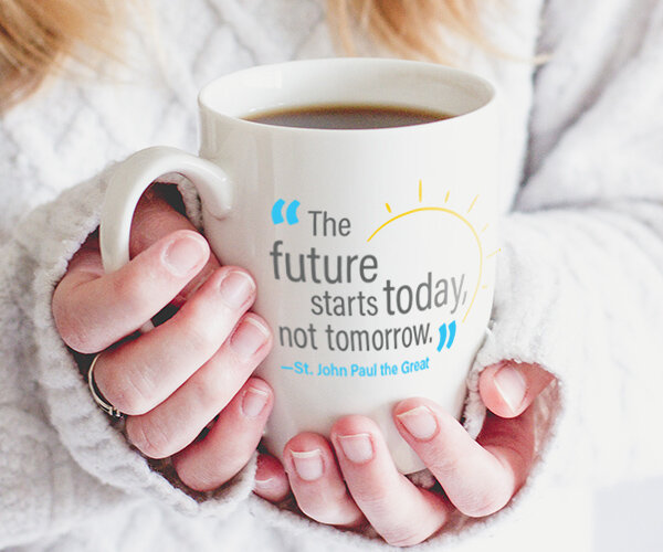 DCW mug with a quote from St. John Paul the Great